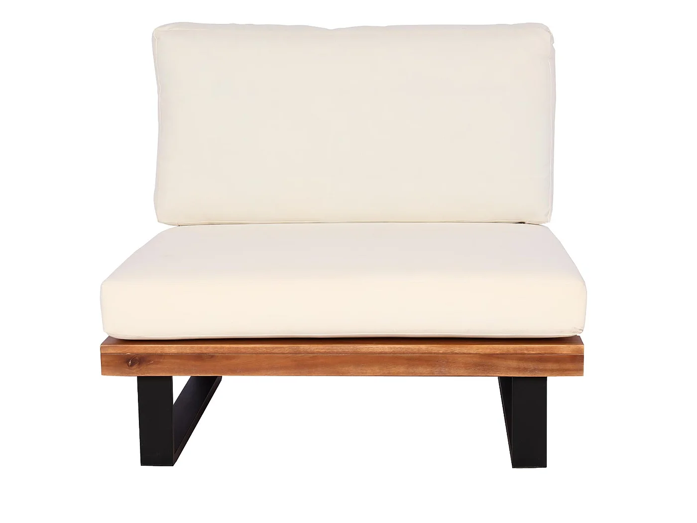 Fauteuils lounge MCW-H54 (lot de 2),  marron, rembourrage blanc crème