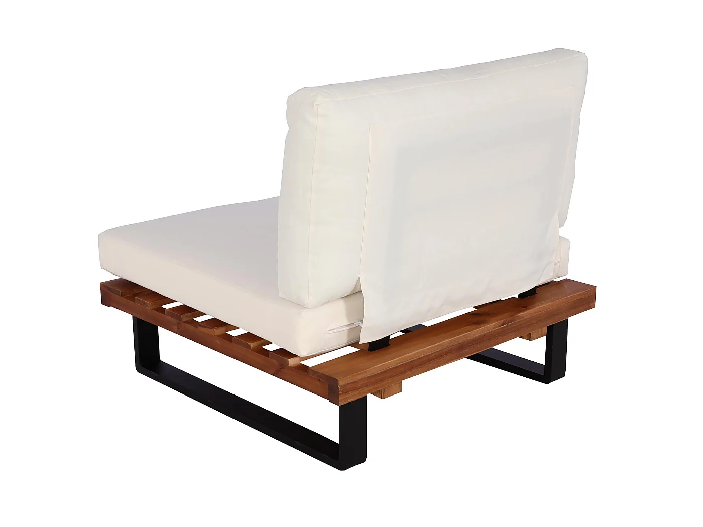 Fauteuils lounge MCW-H54 (lot de 2),  marron, rembourrage blanc crème