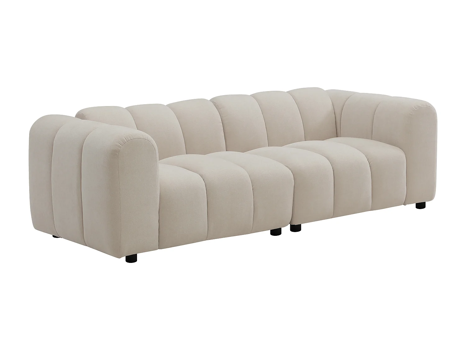 Canapé modulable 3 places en tissu texturé beige JUTINI
