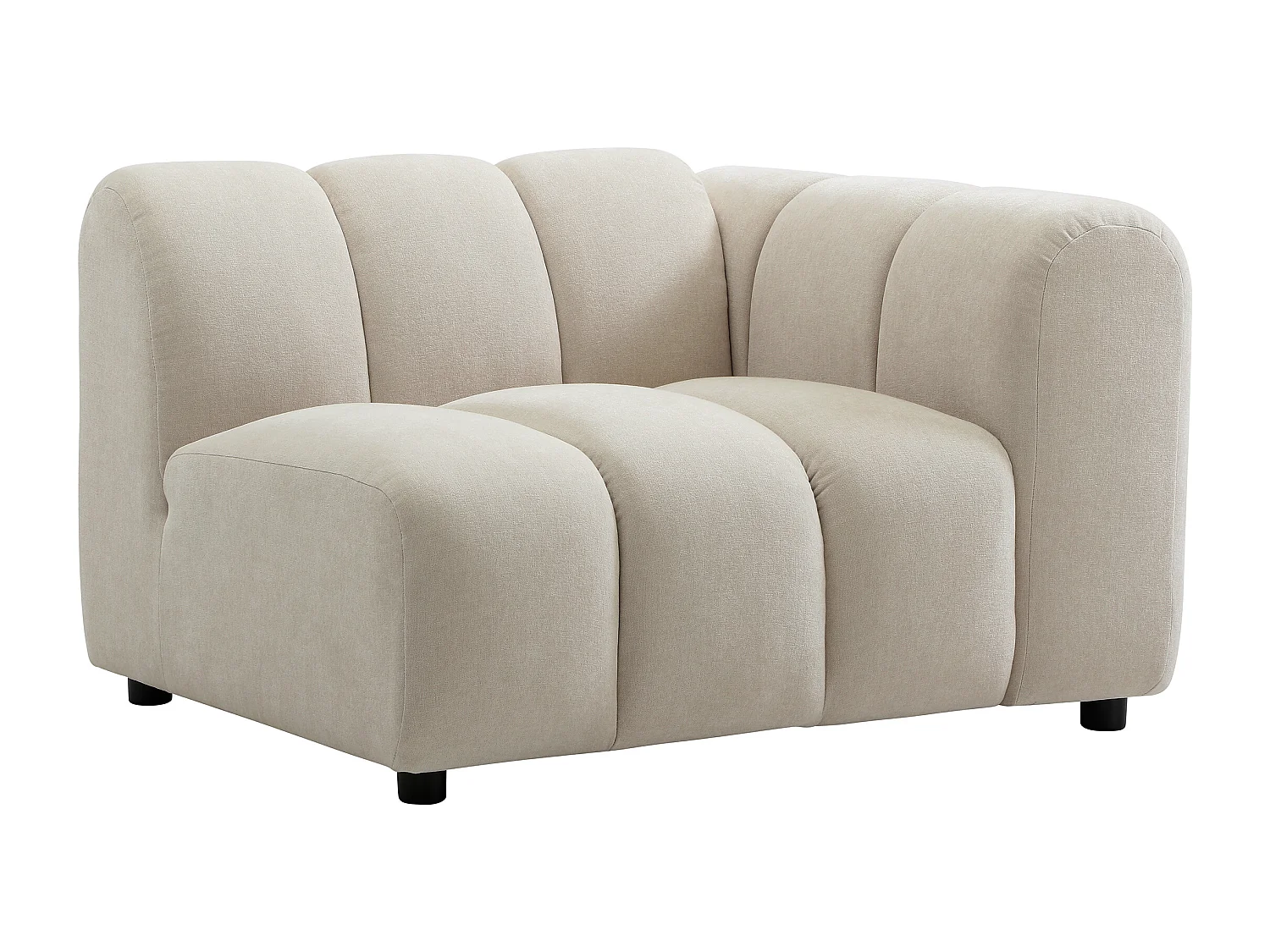 Canapé modulable 3 places en tissu texturé beige JUTINI