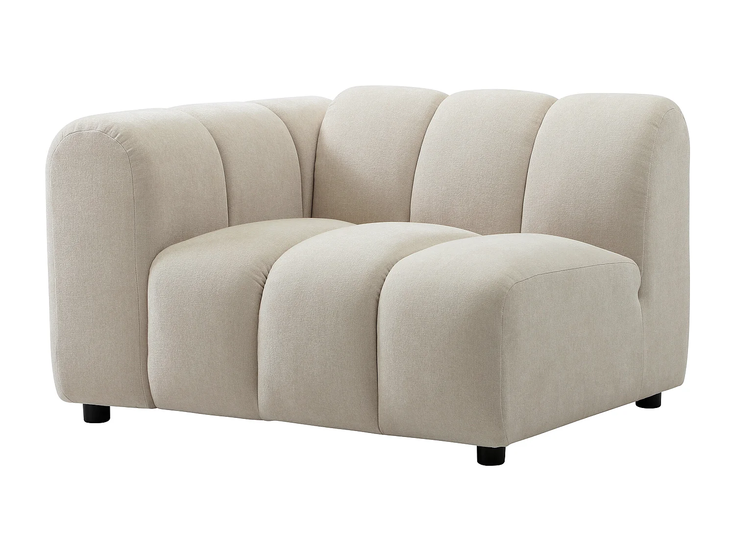 Canapé modulable 3 places en tissu texturé beige JUTINI