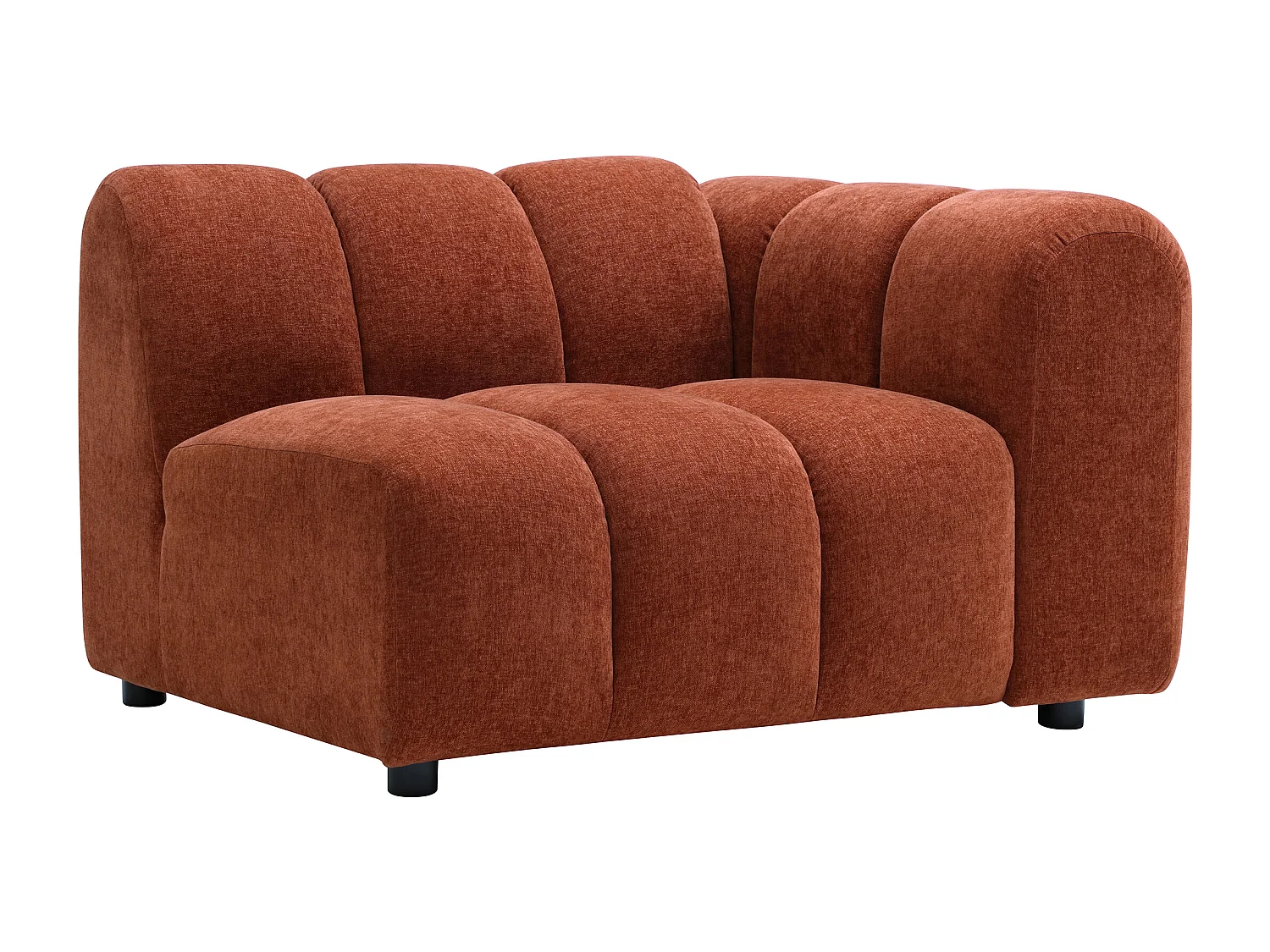 Canapé modulable 3 places en tissu texturé terracotta JUTINI