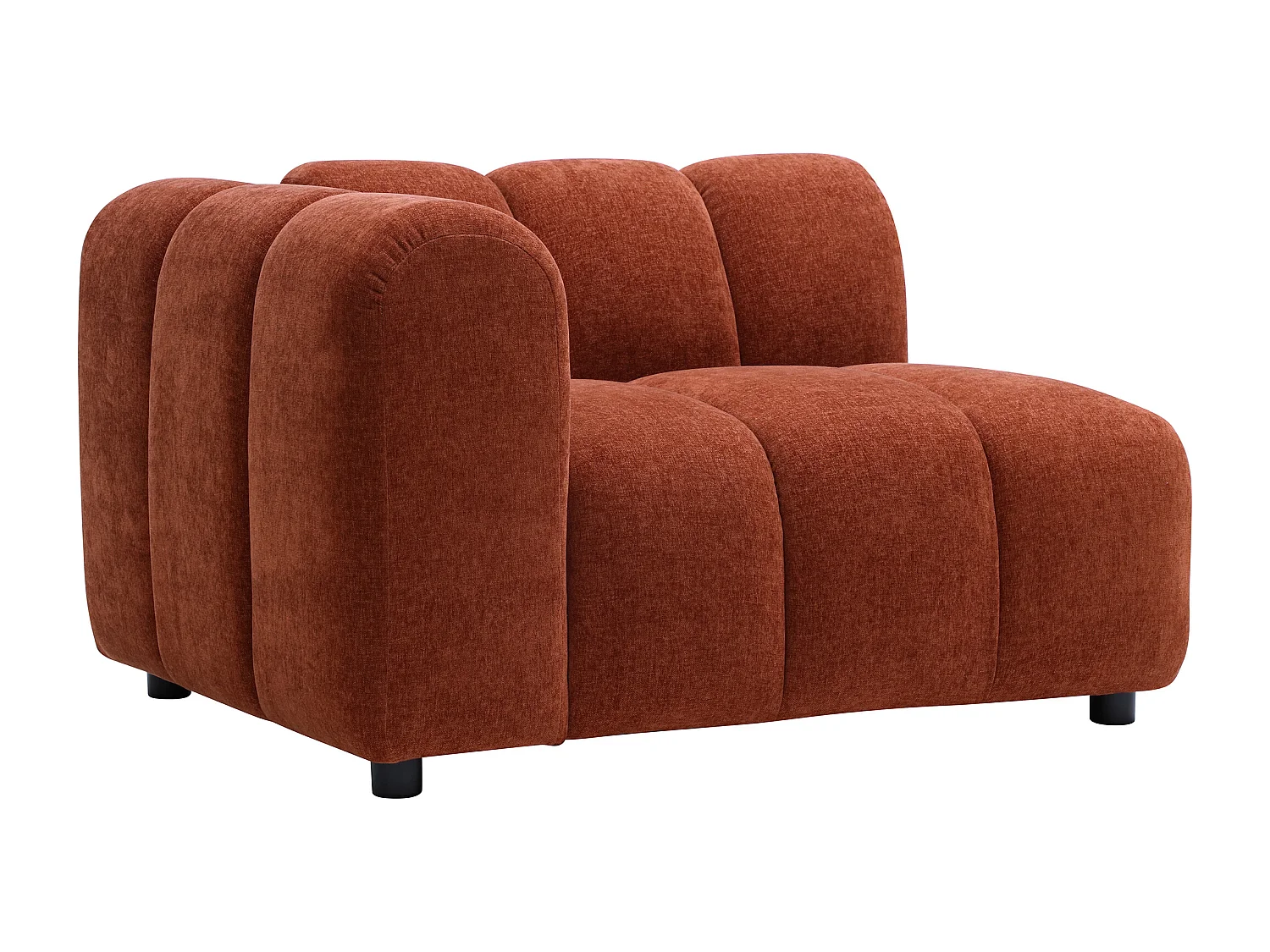 Canapé modulable 3 places en tissu texturé terracotta JUTINI
