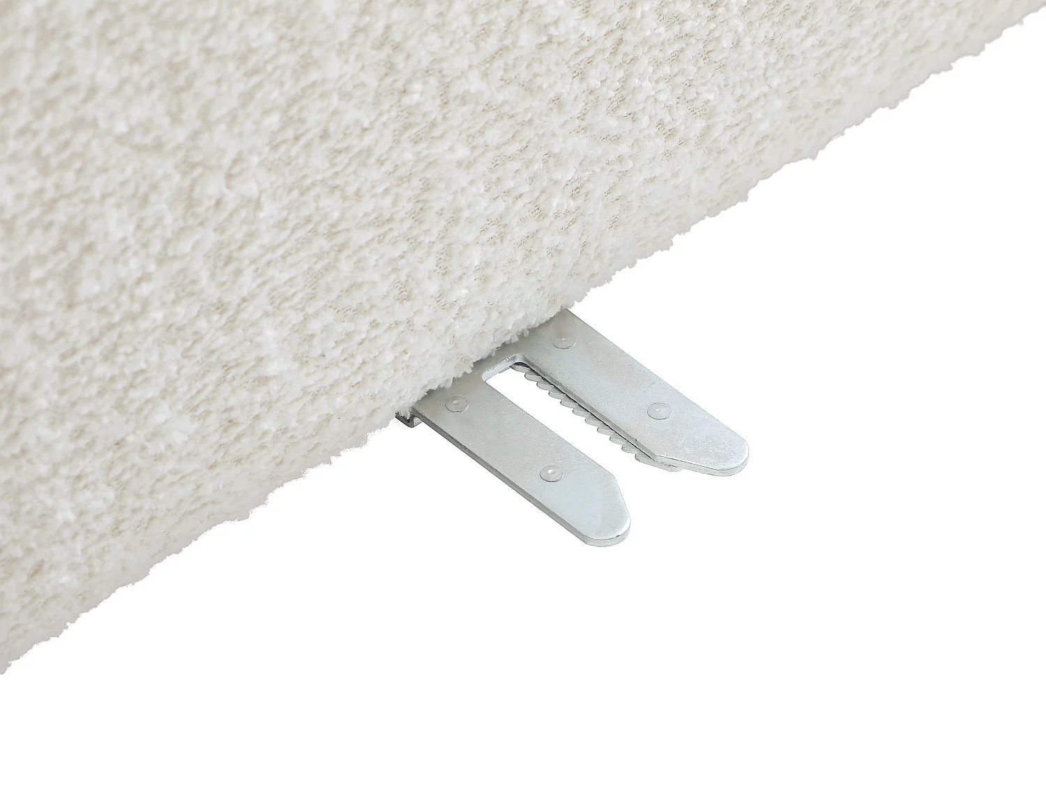 Canapé modulable 3 places en tissu bouclette blanc cassé JUTINI