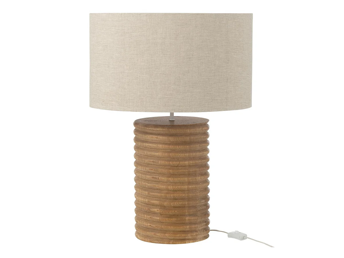 Lampe à Poser Filetage en Bois "Ailanthus" 70cm Naturel