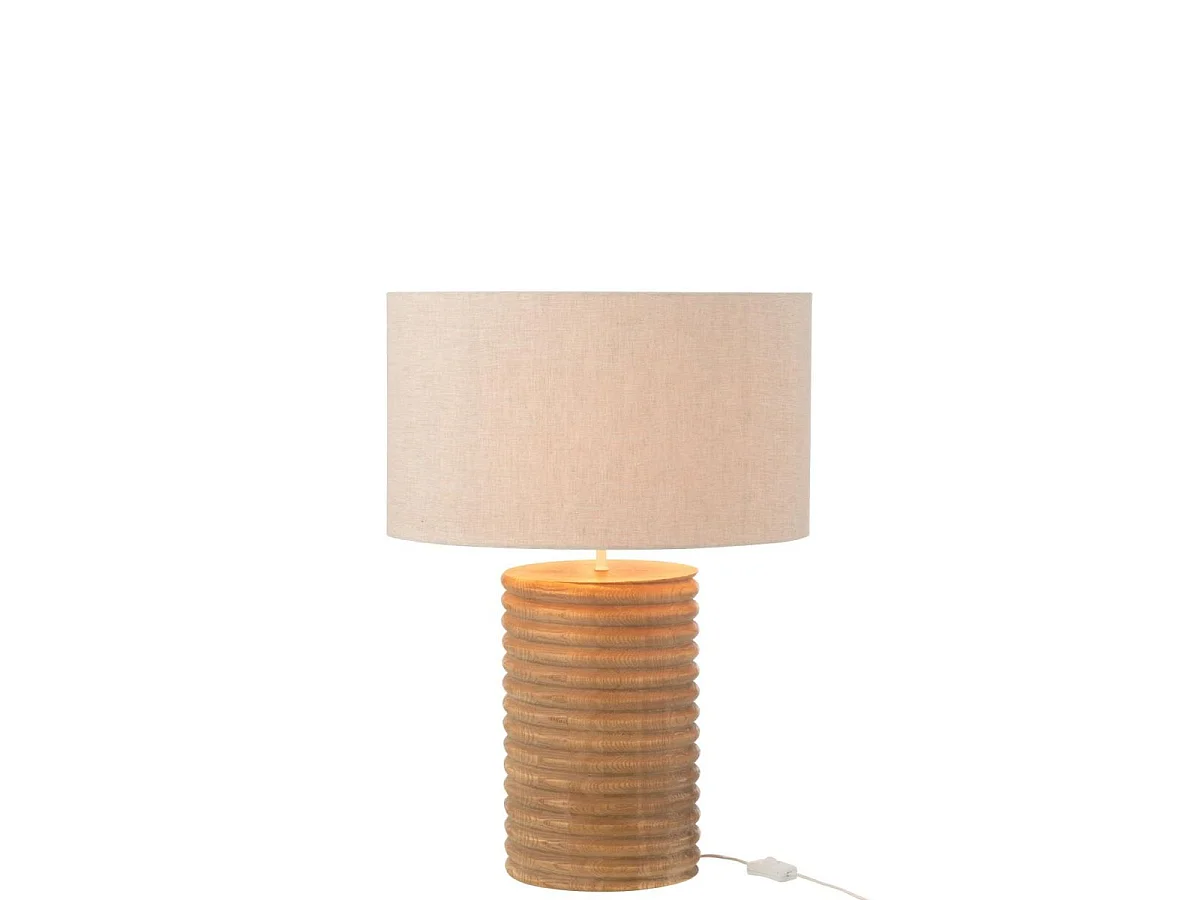 Lampe à Poser Filetage en Bois "Ailanthus" 70cm Naturel