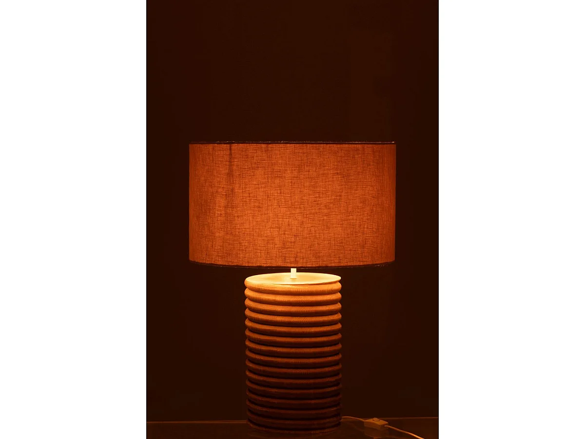 Lampe à Poser Filetage en Bois "Ailanthus" 70cm Naturel