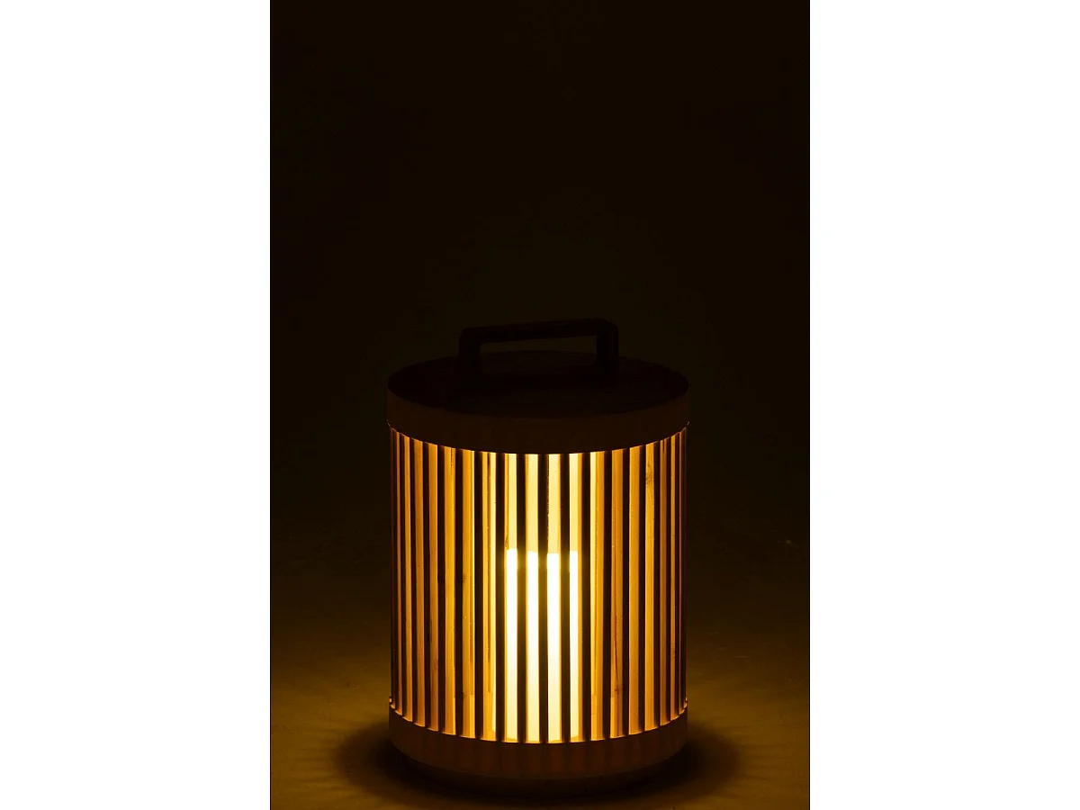Lampe à Poser à LED en Bois "Cylindrique" 36cm Naturel