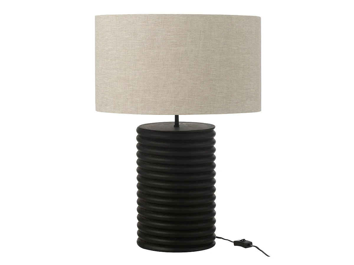 Lampe à Poser Filetage en Bois "Ailanthus" 70cm Noir