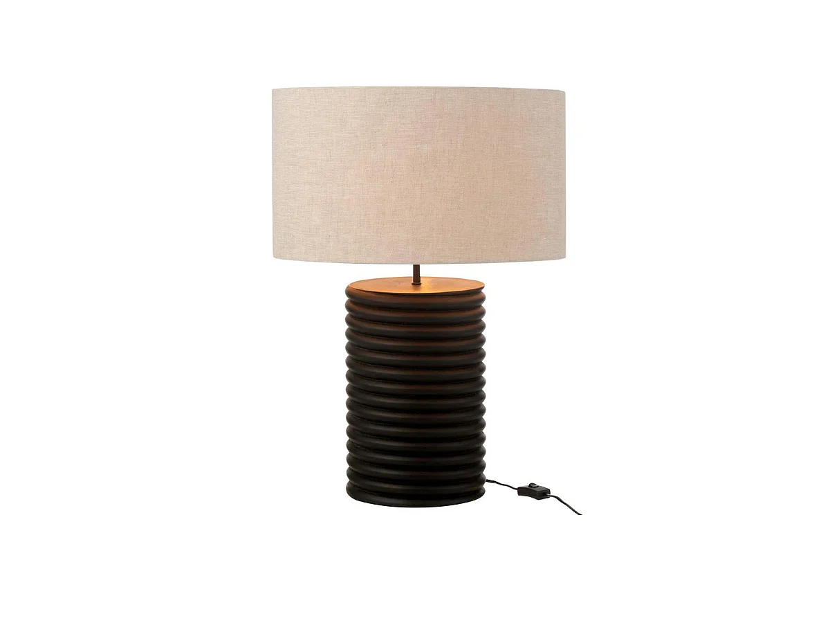Lampe à Poser Filetage en Bois "Ailanthus" 70cm Noir