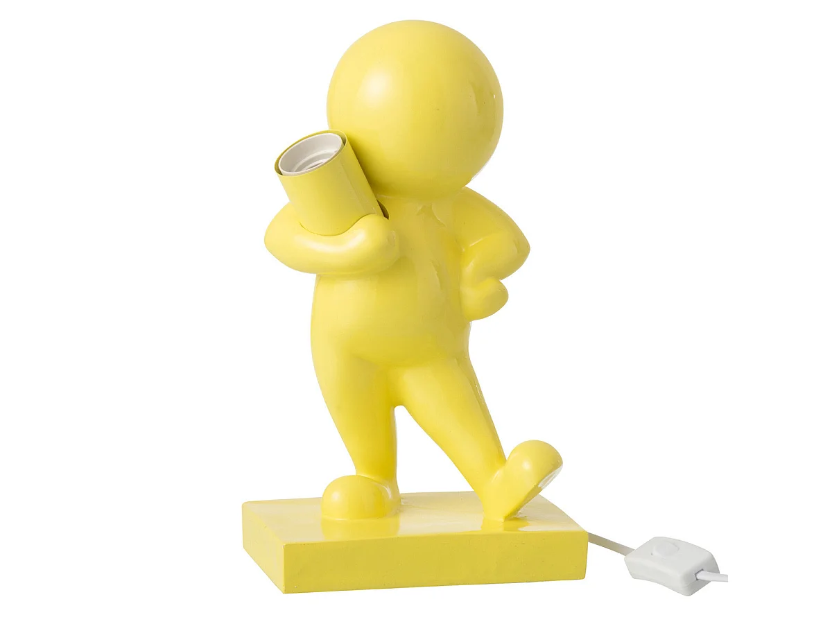 Lampe à Poser en Résine "Marcel" 30cm Jaune