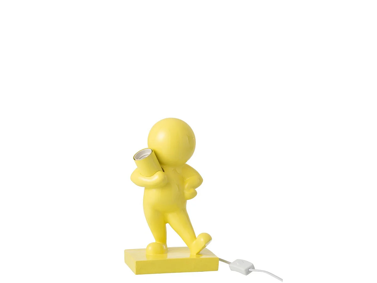 Lampe à Poser en Résine "Marcel" 30cm Jaune