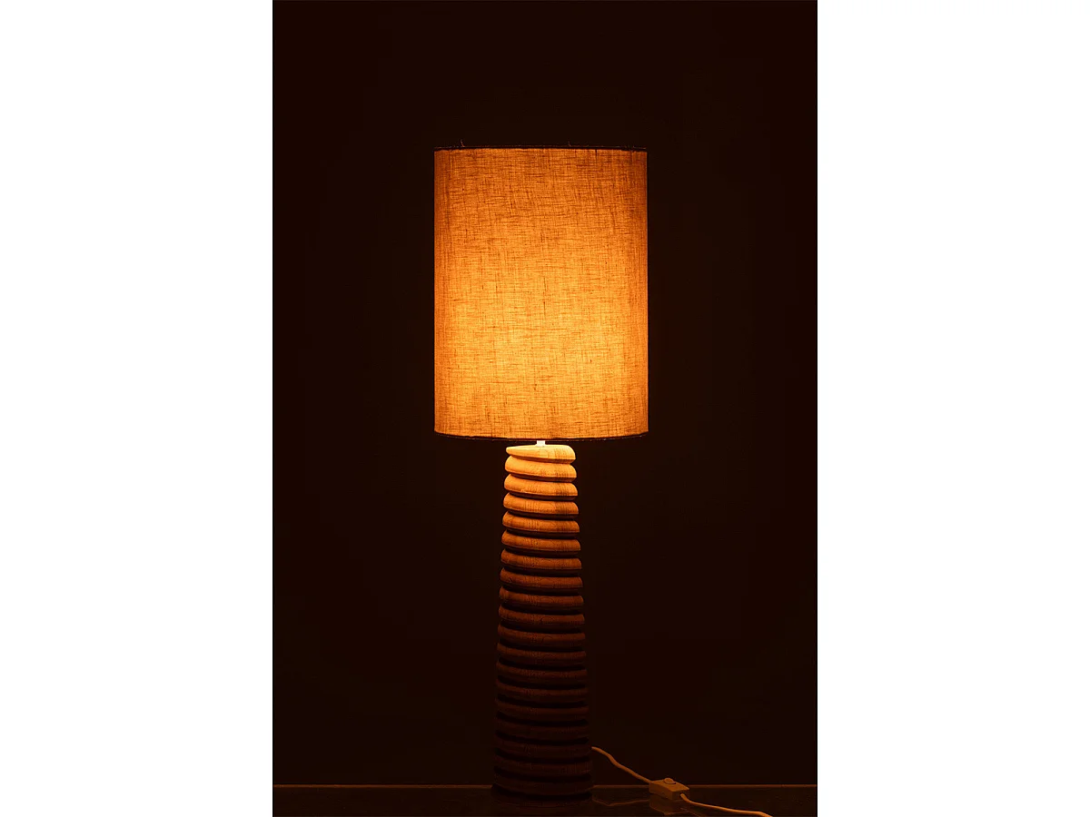Lampe à Poser Filetage en Bois "Ailanthus" 85cm Naturel