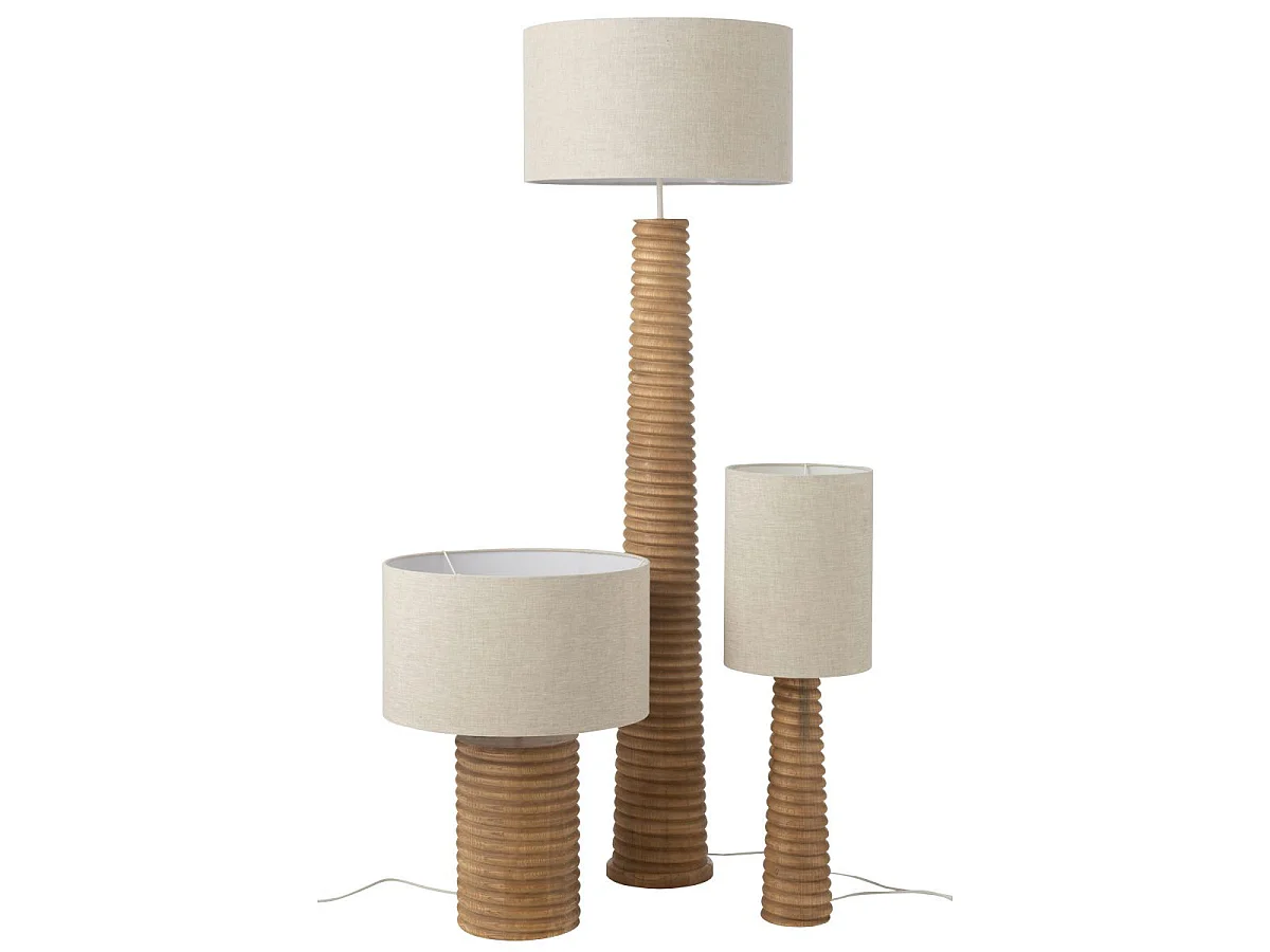 Lampe à Poser Filetage en Bois "Ailanthus" 85cm Naturel