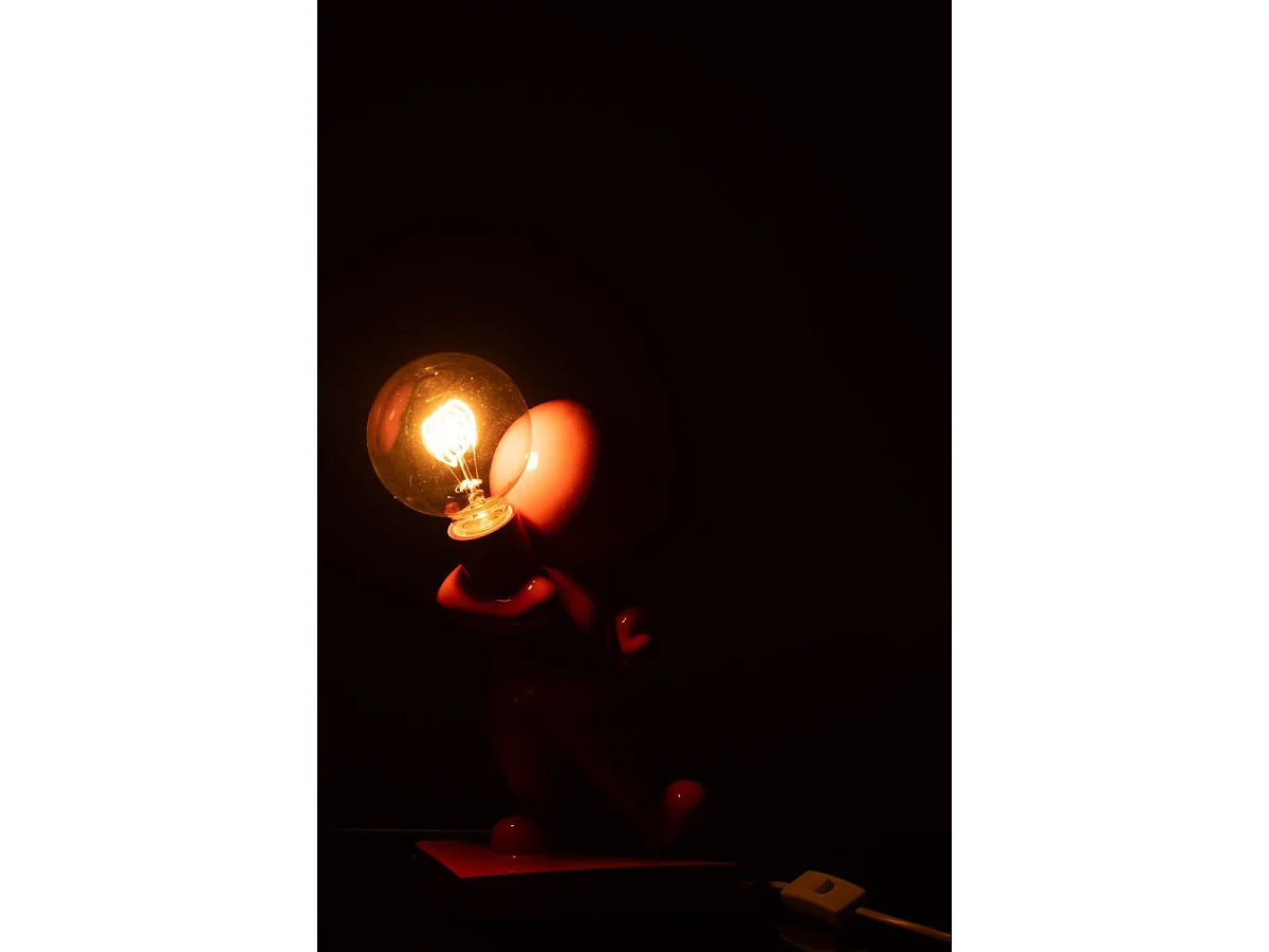 Lampe à Poser en Résine "Marcel" 30cm Orange Foncé