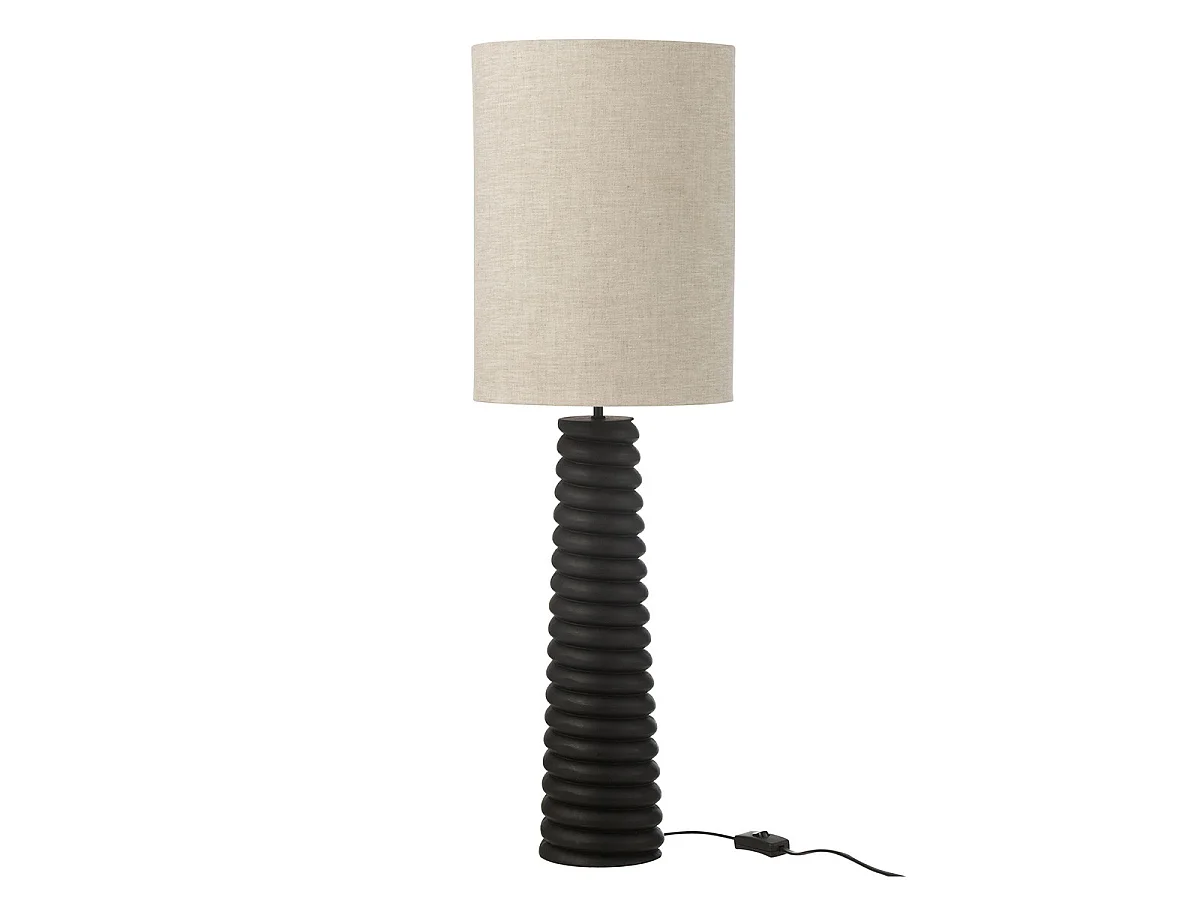 Lampe à Poser Filetage en Bois "Ailanthus" 85cm Noir