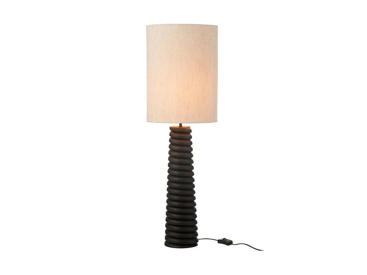 Lampe à Poser Filetage en Bois "Ailanthus" 85cm Noir