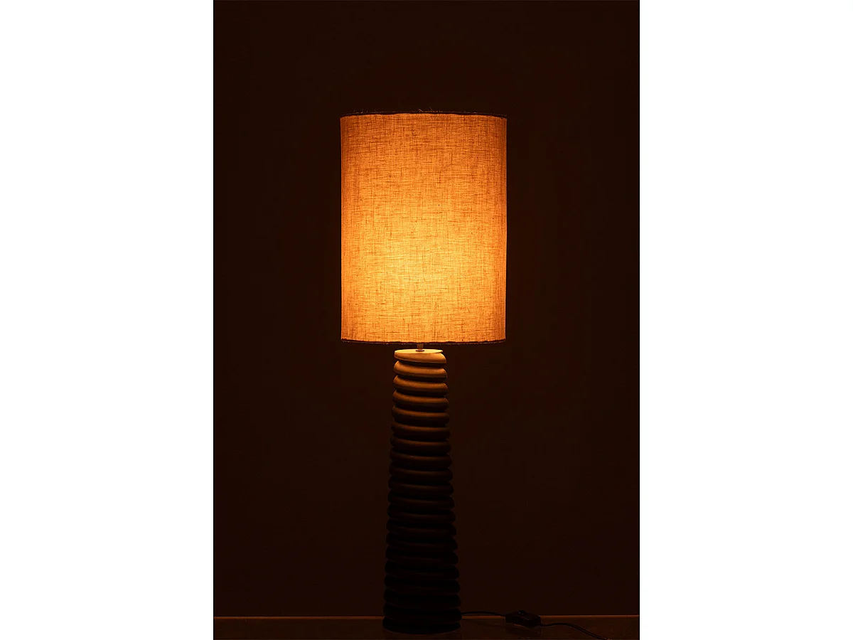 Lampe à Poser Filetage en Bois "Ailanthus" 85cm Noir