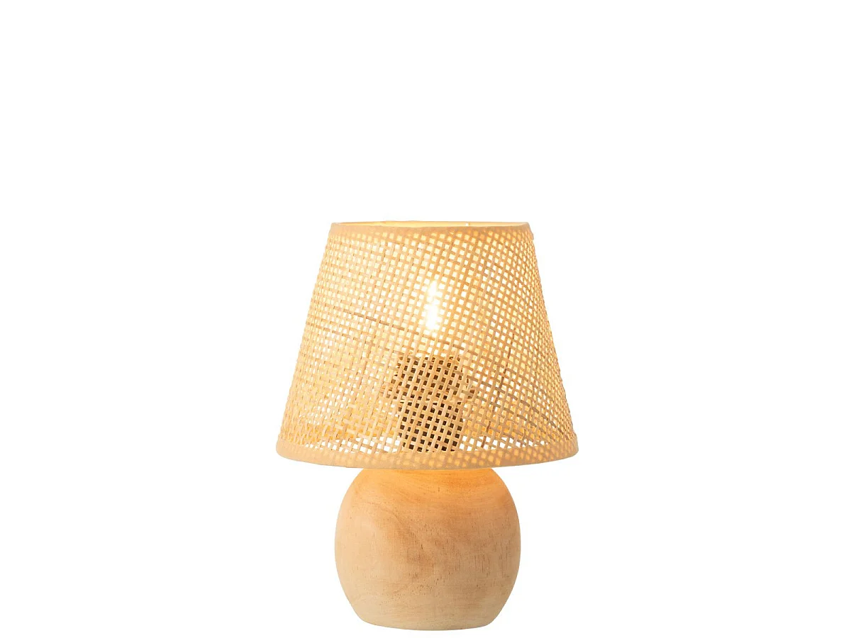 Lampe à Poser à LED en Bois "Torsade" 23cm Naturel