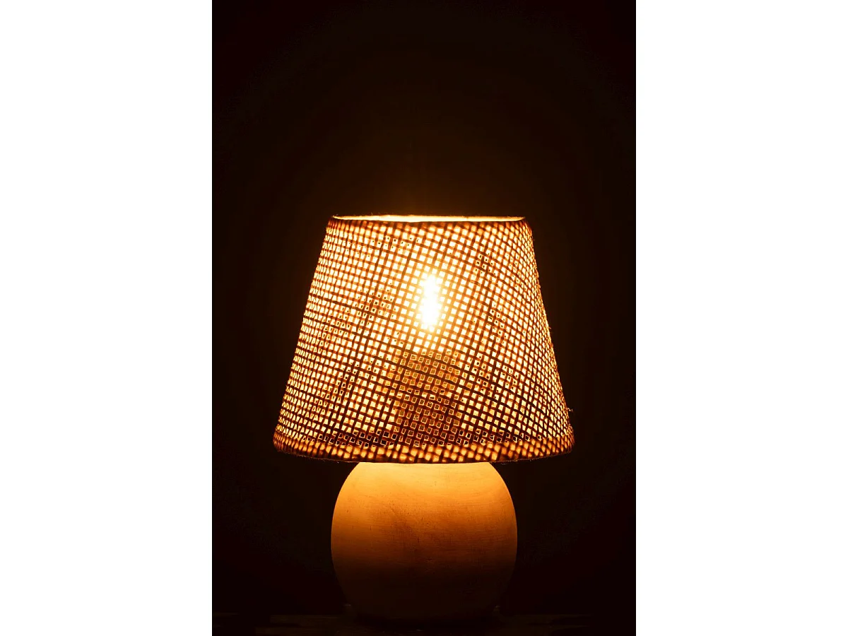 Lampe à Poser à LED en Bois "Torsade" 23cm Naturel