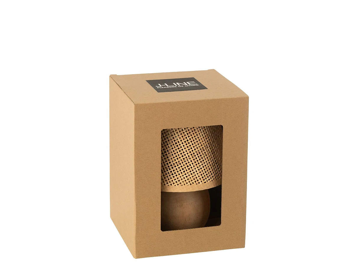 Lampe à Poser à LED en Bois "Torsade" 23cm Naturel