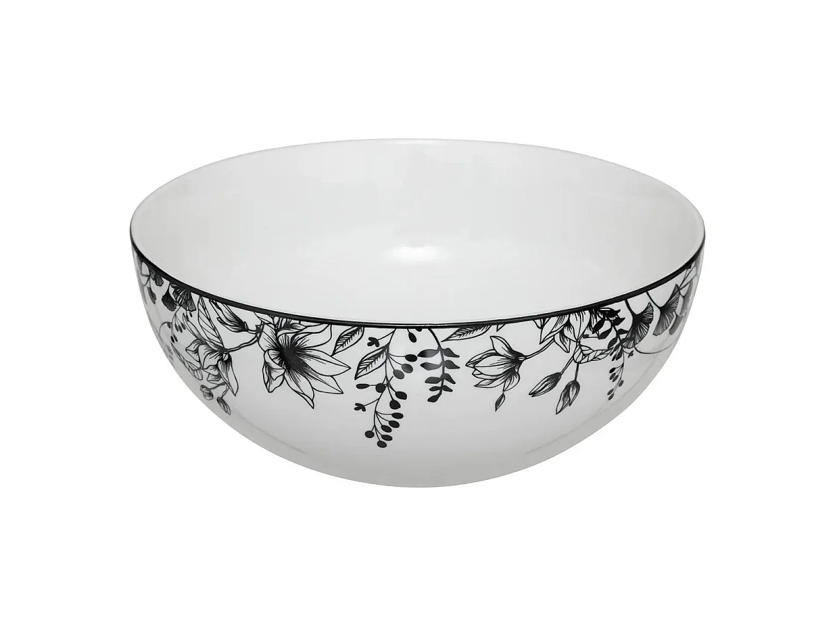 Saladier en Porcelaine "White Floral" 23cm Blanc