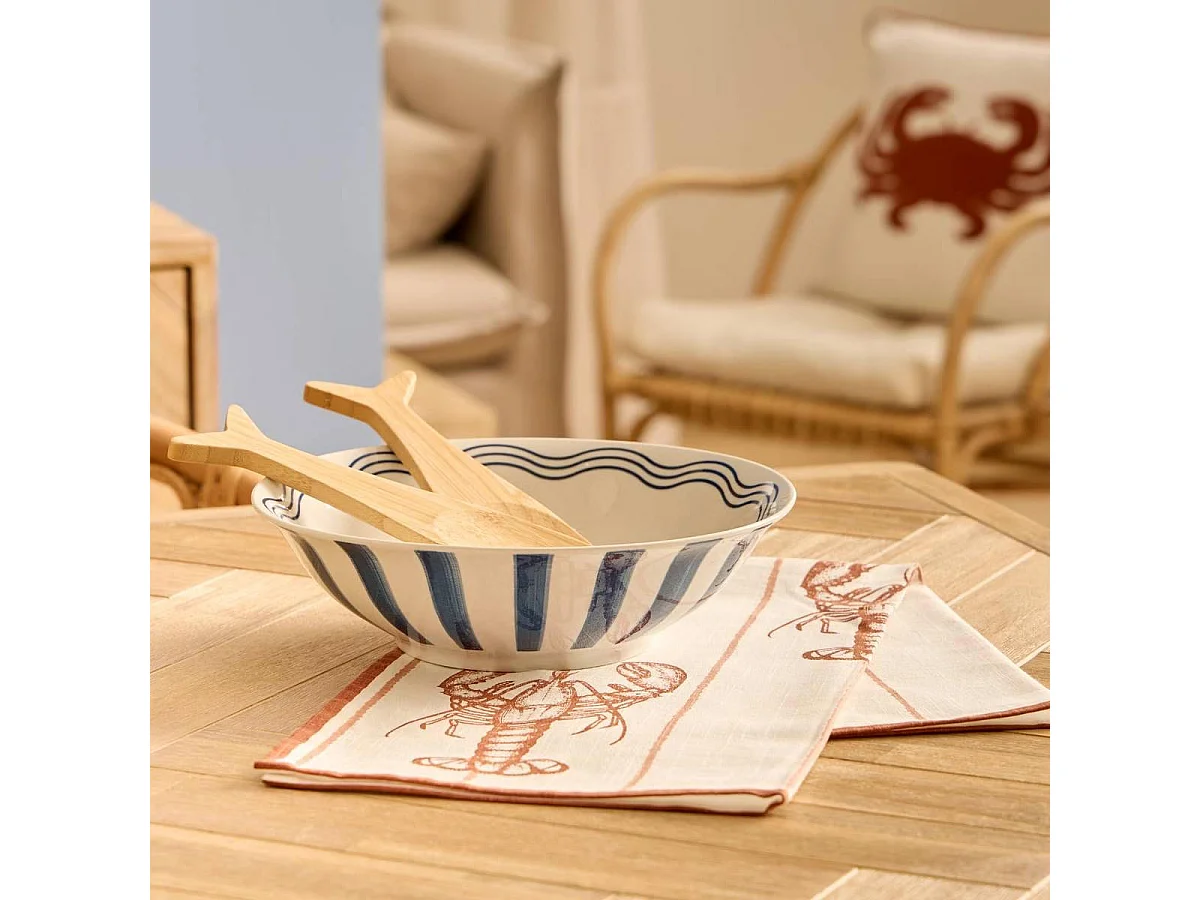 Saladier en Porcelaine "Océania" 26cm Bleu