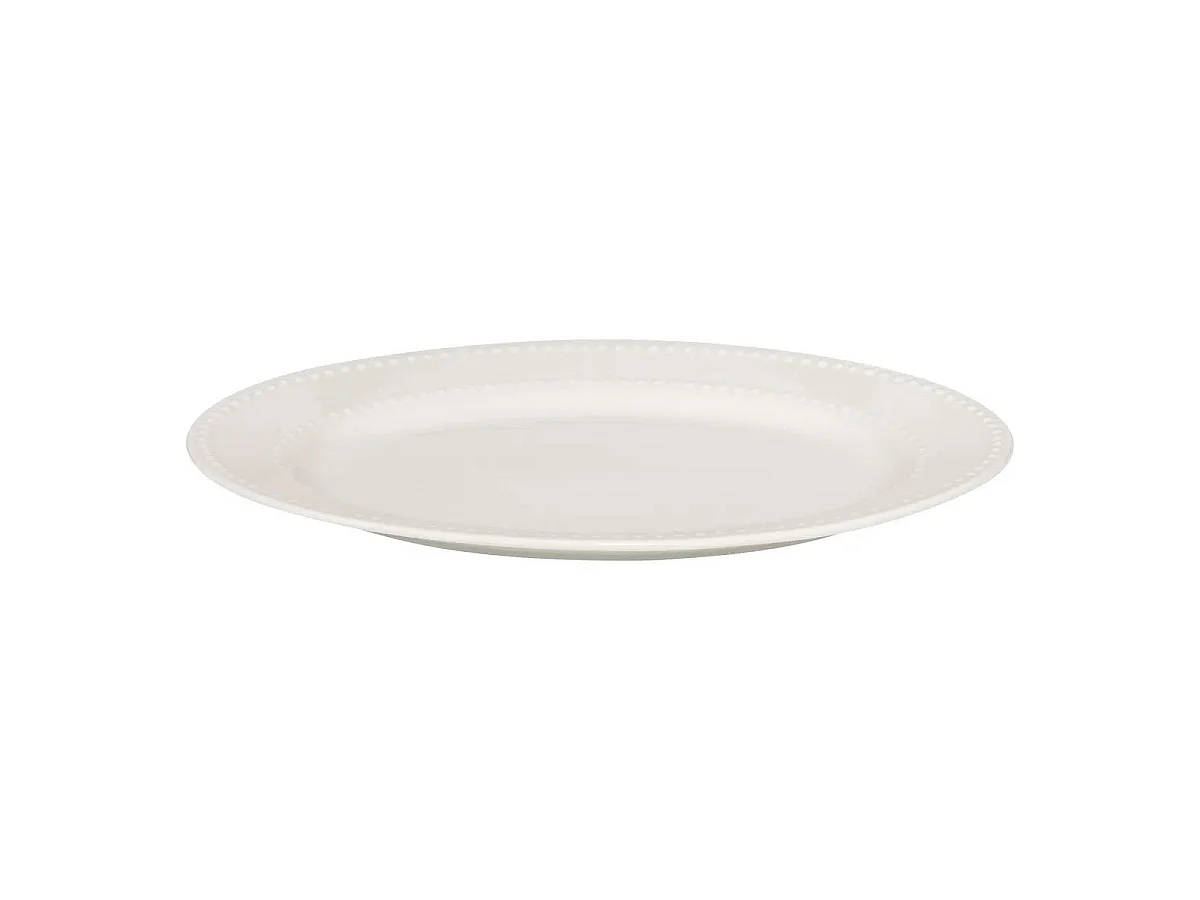 Plat de Présentation en Porcelaine "Perle" 33cm Blanc