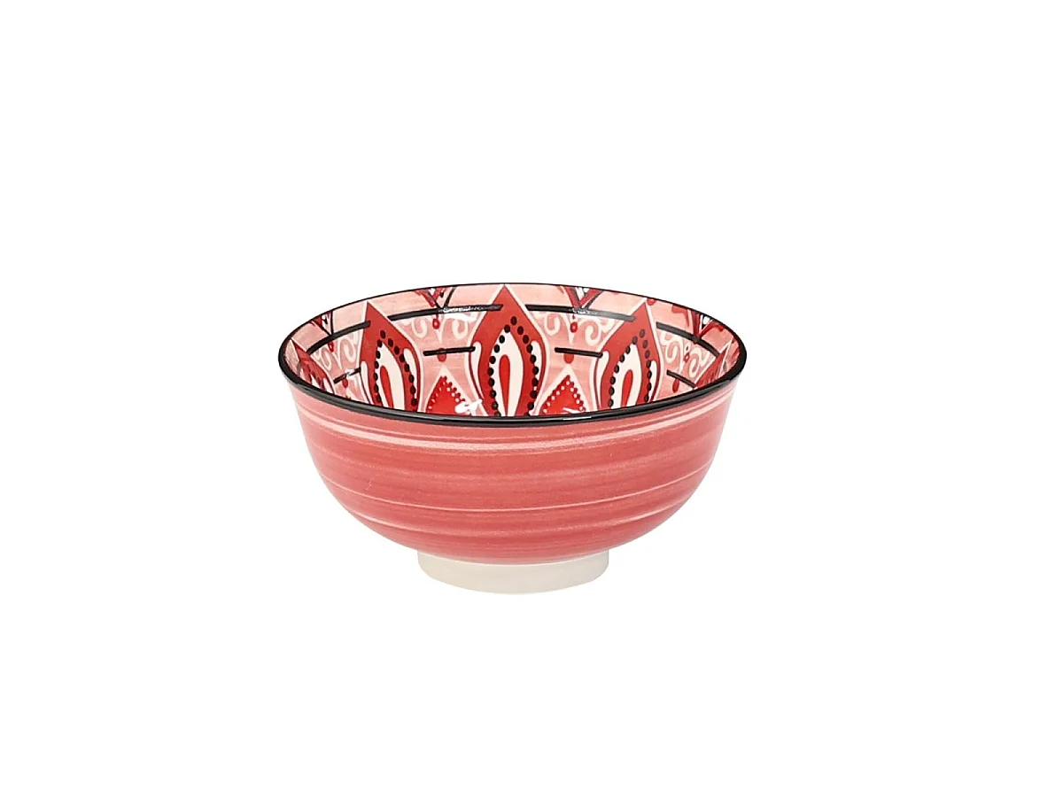 Lot de 6 Bols en Porcelaine "Jaipur" 22cl Rouge