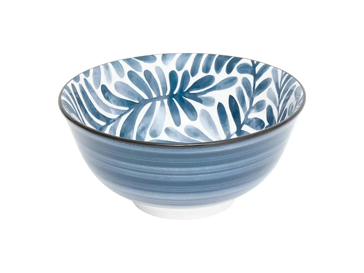 Lot de 6 Bols en Porcelaine "Umami Feuille" 15cm Bleu