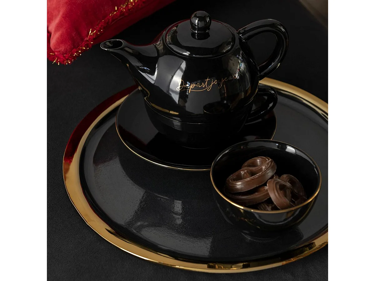 Lot de 4 Bols en Porcelaine "Ilene" 10cm Noir