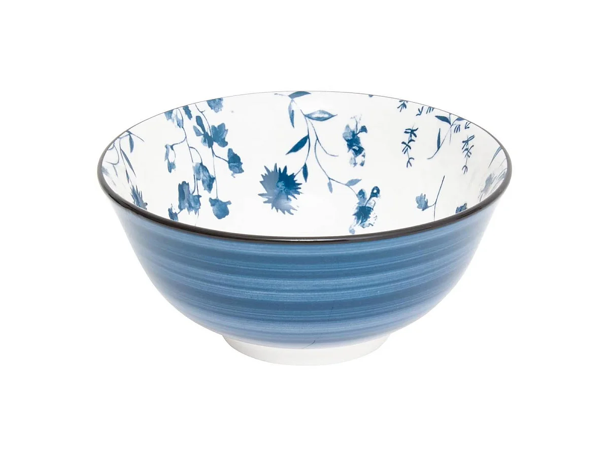Lot de 6 Bols en Porcelaine "Umami Fleur" 15cm Bleu