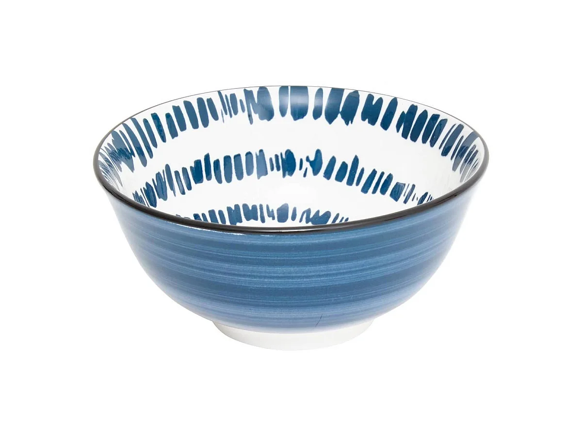 Lot de 6 Bols en Porcelaine "Umami Rayon" 15cm Bleu