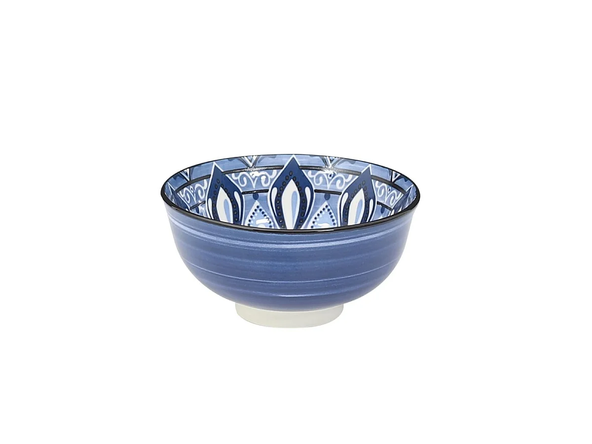 Lot de 6 Bols en Porcelaine "Jaipur" 22cl Bleu