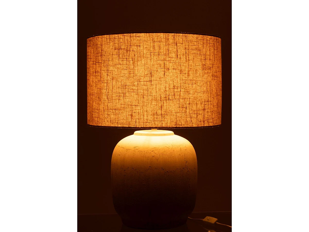 Lampe à Poser en Terre Cuite "Mia" 64cm Beige