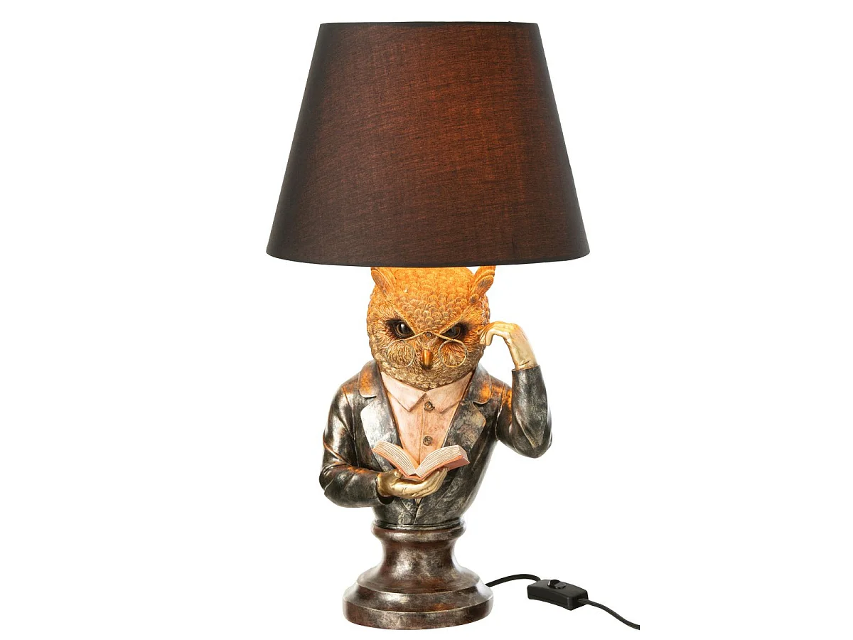 Lampe à Poser Hibou "Lecture" 55cm Multicolore