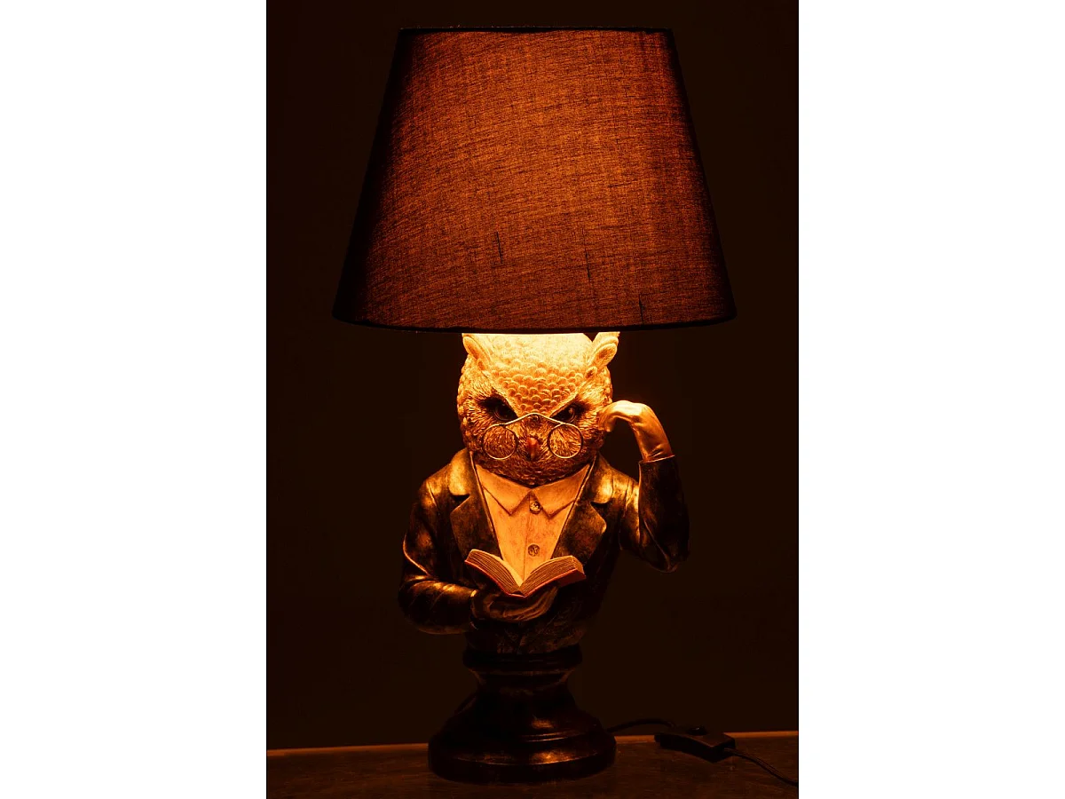 Lampe à Poser Hibou "Lecture" 55cm Multicolore