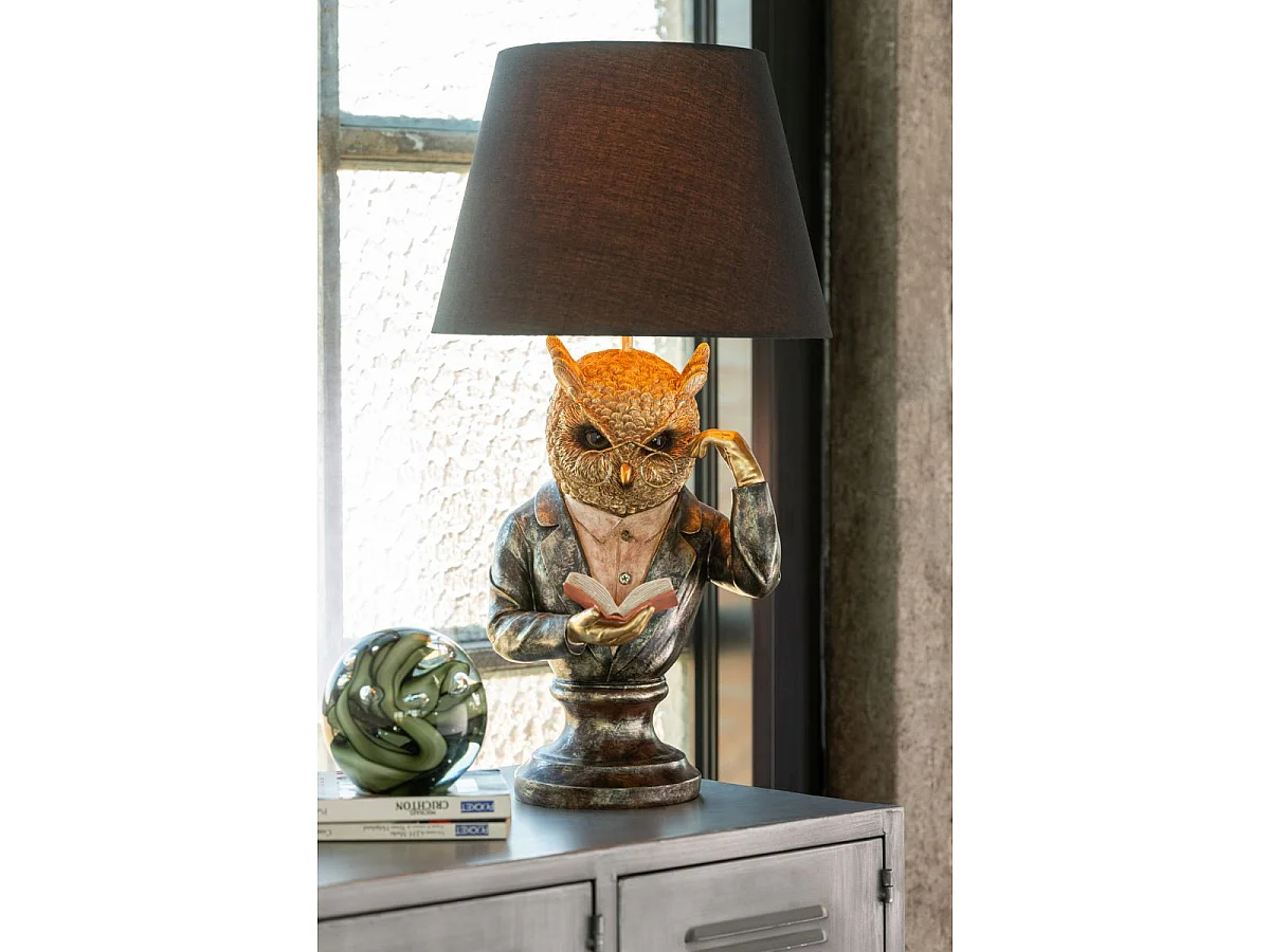 Lampe à Poser Hibou "Lecture" 55cm Multicolore