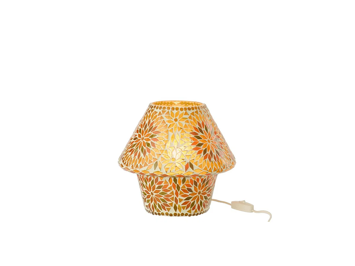 Lampe à Poser Mosaïque "Mari" 24cm Marron & Orange