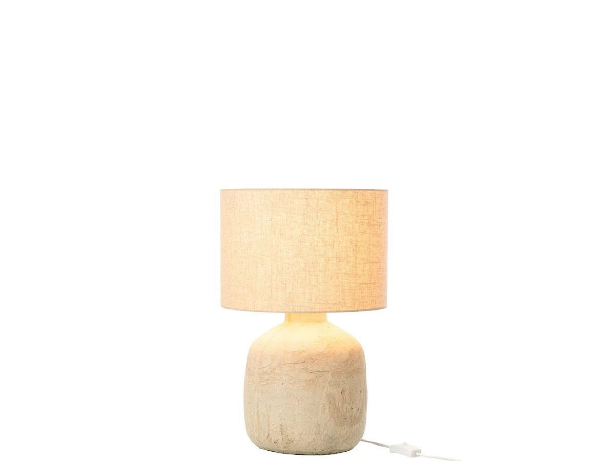 Lampe à Poser en Terre Cuite "Mia" 47cm Beige