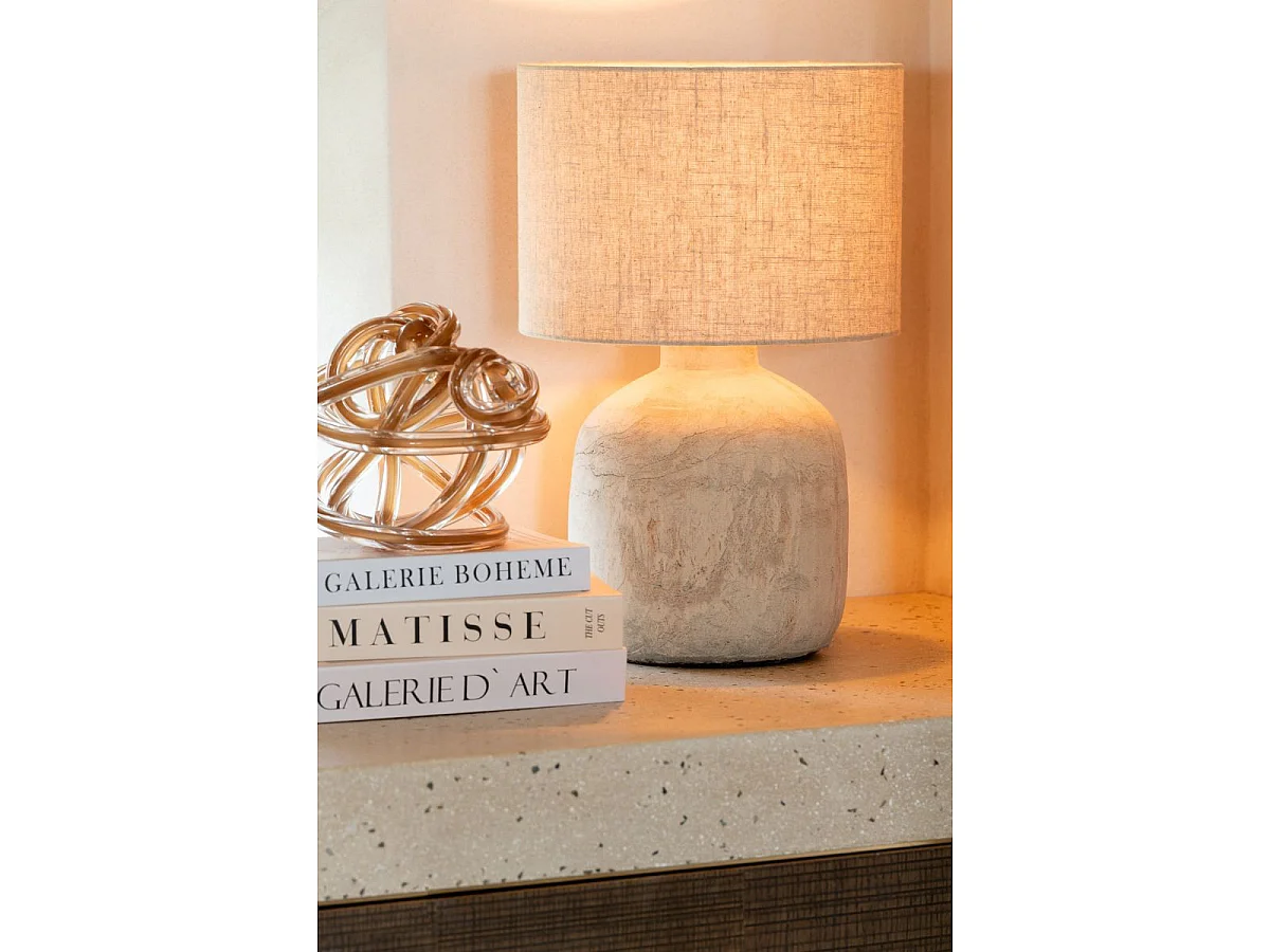 Lampe à Poser en Terre Cuite "Mia" 47cm Beige