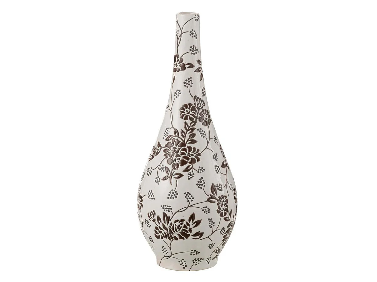 Vase Poire en Porcelaine "Zen" 43cm Noir & Blanc