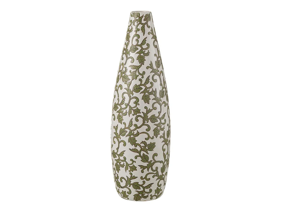 Vase Déco en Porcelaine "Yezi" 53cm Vert & Blanc