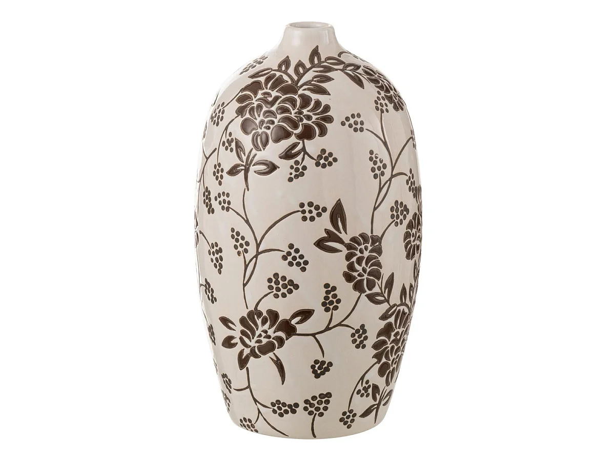 Vase Déco en Porcelaine "Zen" 24cm Noir & Blanc