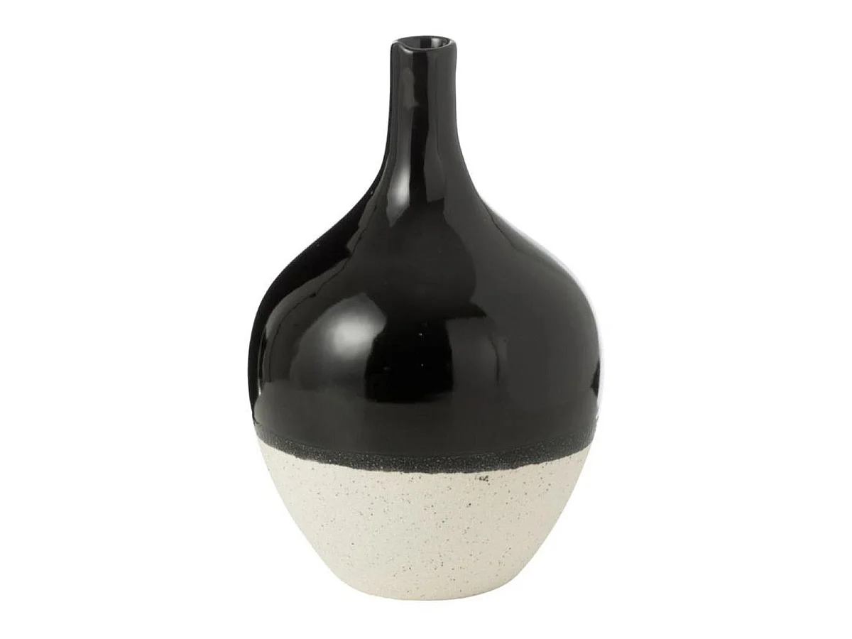 Vase Déco en Porcelaine "Iva" 24cm Noir & Blanc
