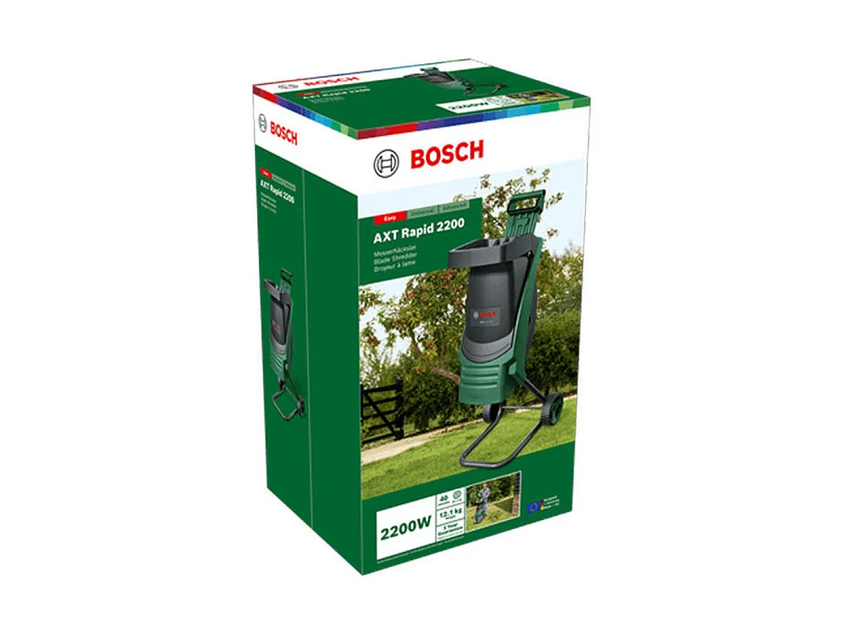 Bosch AXT RAPID 2200 Elektrischer Gartenhäcksler 2200W - Stahl Anthrazitgrau