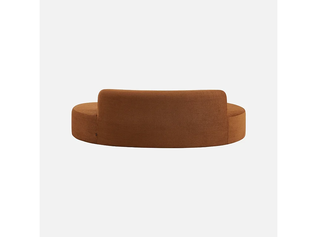 Canapé virgule organique 3 places tissu chenille terracotta - Curv