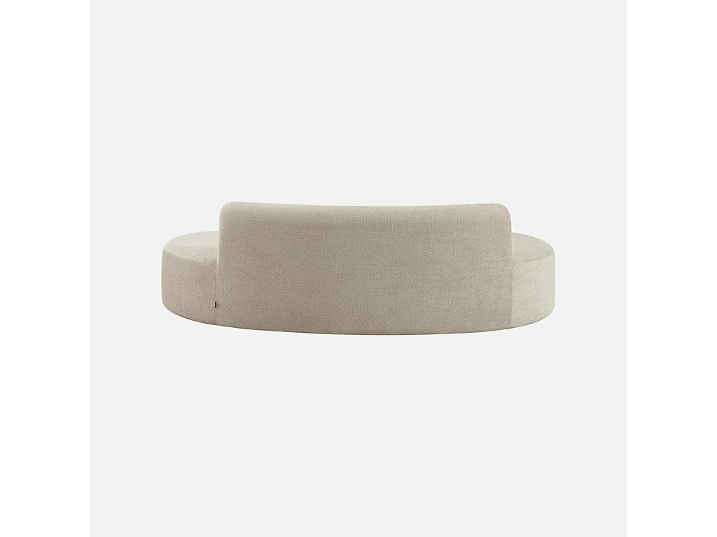 Canapé virgule organique 3 places tissu chenille beige - Curv