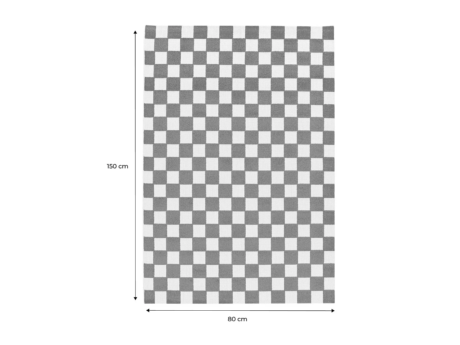 Tapis intérieur/extérieur damier bleu et rouge 80x150cm - Octave