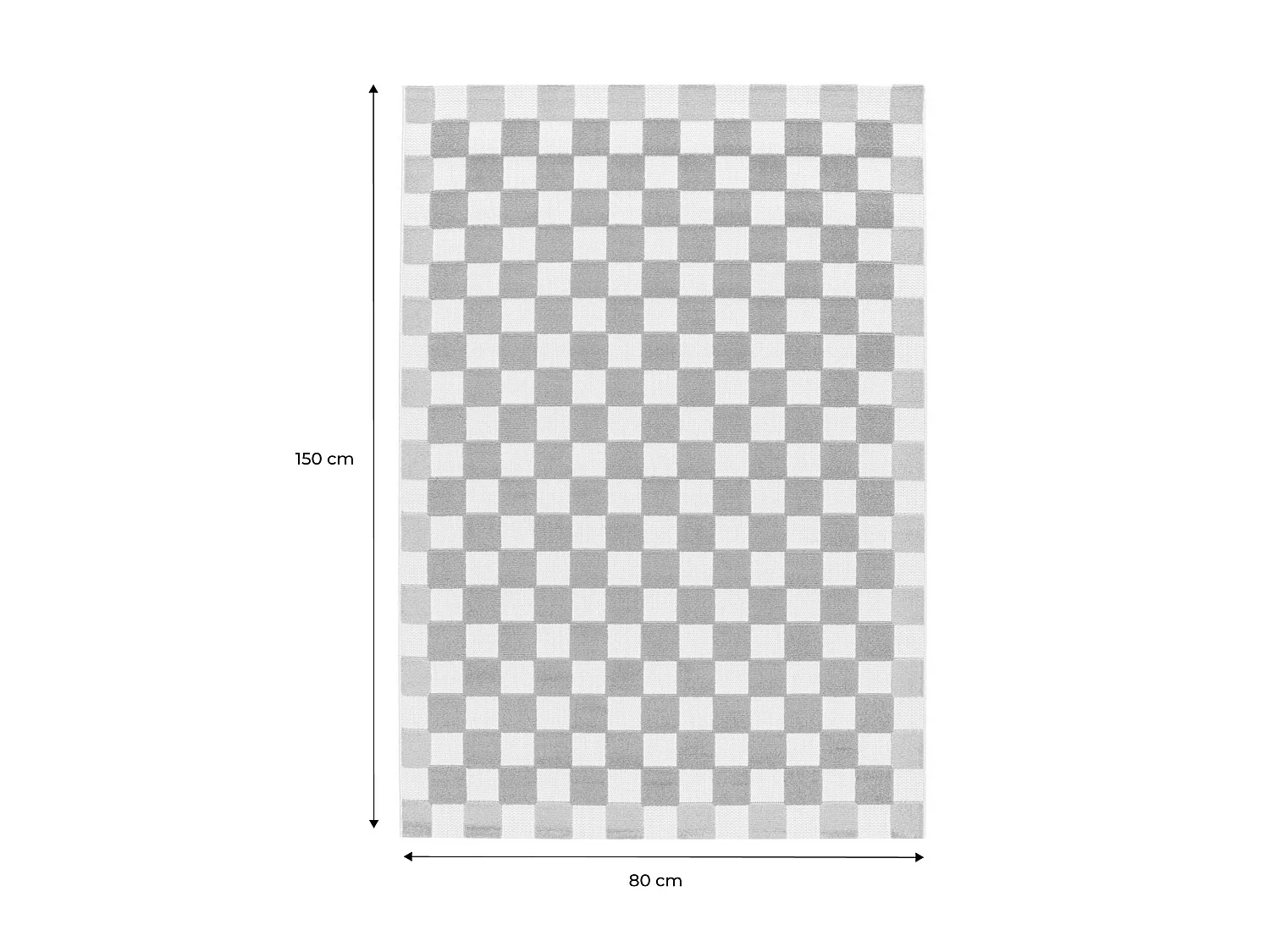 Tapis intérieur/extérieur damier rose et vert 80x150cm - Auguste
